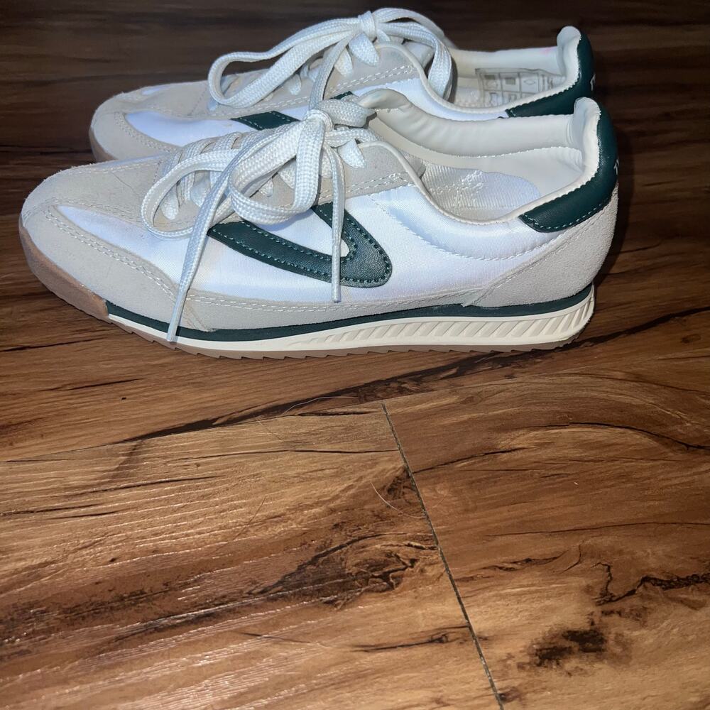 Cream Green Tretorn Suede Rawlins Retro Sneaker Clean Girl Tennis Shoe Size 6M - Picture 6 of 15